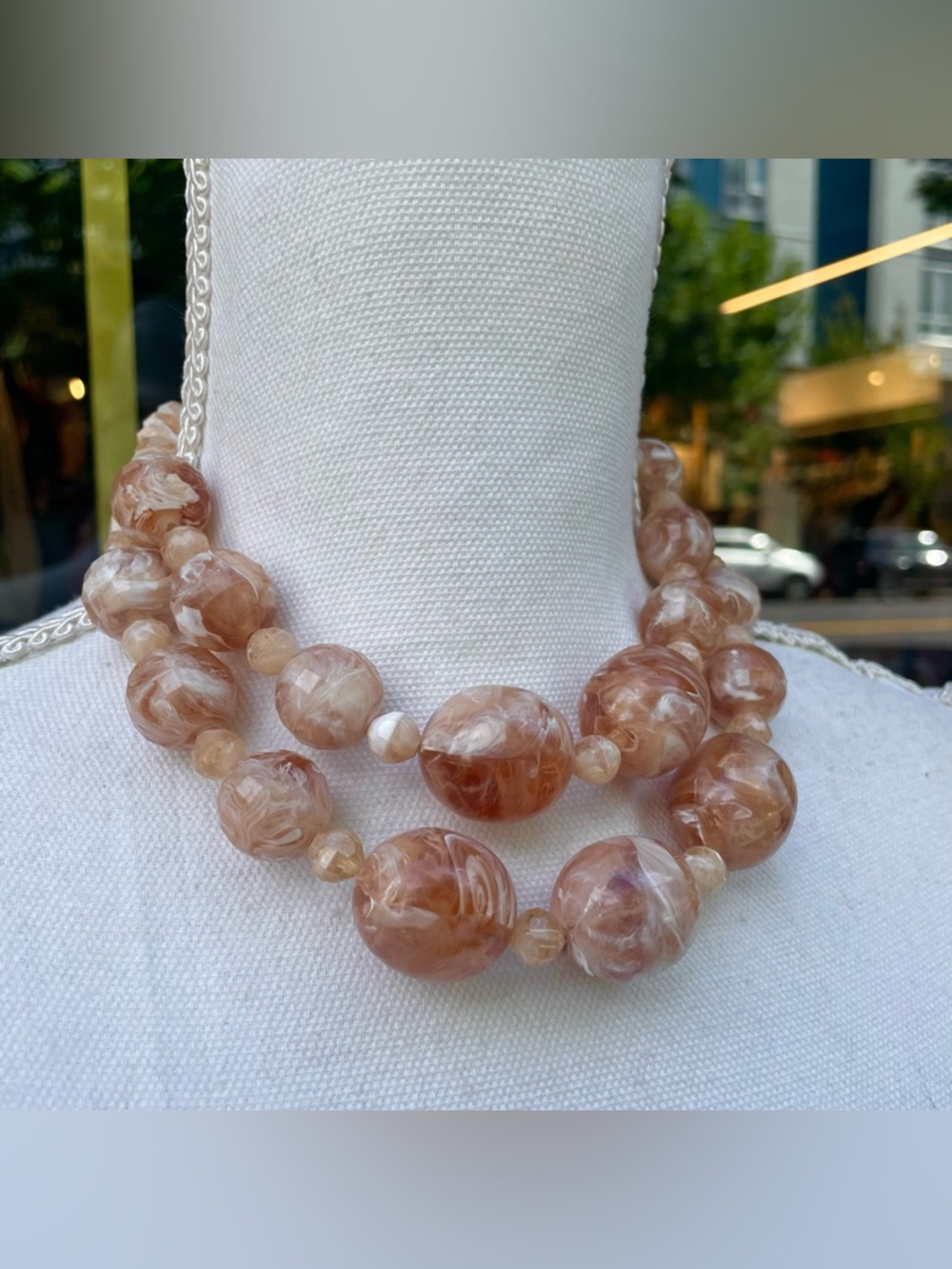 Vintage 50s 60s Mid Century Chunky Beaded Necklace
